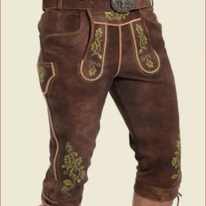 Mens Knee-Length Bundhosen In Shanko Brown