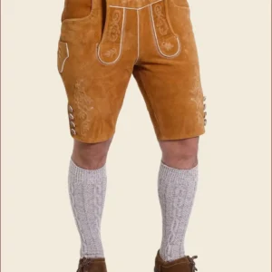 Natural Brown Men German Lederhosen