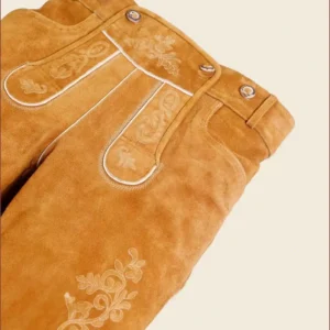 Natural Brown Men German Lederhosen