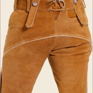 Natural Brown Men German Lederhosen