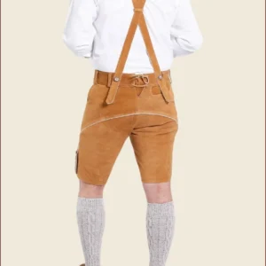 Natural Brown Men German Lederhosen