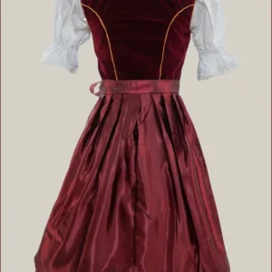 Opulent Velvet Maroon Midi Dirndl