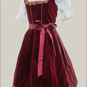 Opulent Velvet Maroon Midi Dirndl