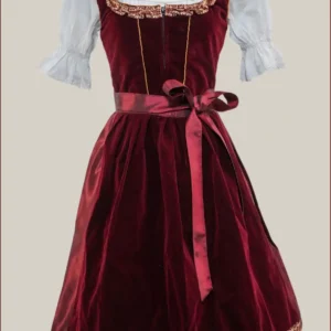 Opulent Velvet Maroon Midi Dirndl