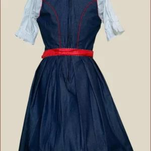 Black and Red Dirndl Dress with Dual-Sided Apron