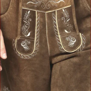 Staggering Brown Short Plattler Lederhosen Men