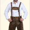 Staggering Brown Short Plattler Lederhosen Men
