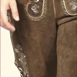 Staggering Brown Short Plattler Lederhosen Men 5