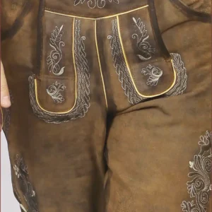 Trachten Lederhosen Shorts in Dark Brown