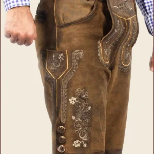 Trachten Lederhosen Shorts in Dark Brown