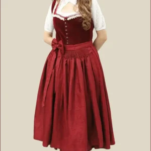 Traditional Rich Maroon German Dirndl