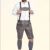 Traditional Short Lederhosen in Classic Black