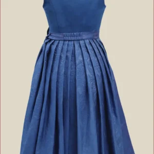Velvet Bodice Blue Midi Dirndl Dress
