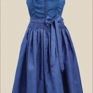 Velvet Bodice Blue Midi Dirndl Dress