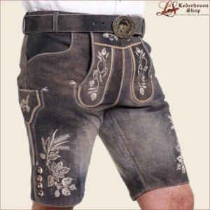 Vintage Bavarian Lederhosen in Rustic Black