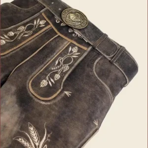 Vintage Bavarian Lederhosen in Rustic Black