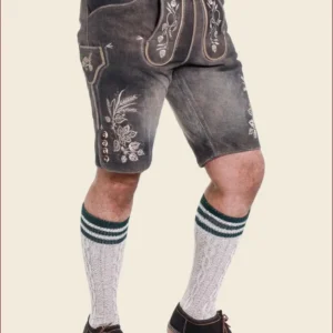 Vintage Bavarian Lederhosen in Rustic Black