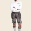 Vintage Bavarian Lederhosen in Rustic Black
