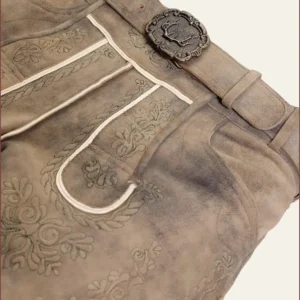 Vintage Gray Lederhosen for Men