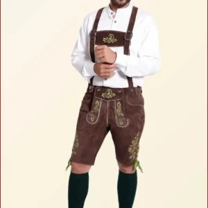 alnut Brown Oktoberfest Lederhosen Shorts