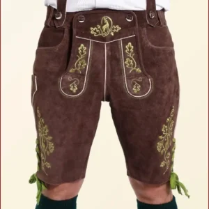 alnut Brown Oktoberfest Lederhosen Shorts