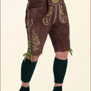 alnut Brown Oktoberfest Lederhosen Shorts