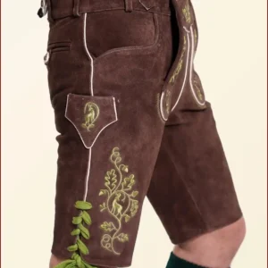 alnut Brown Oktoberfest Lederhosen Shorts