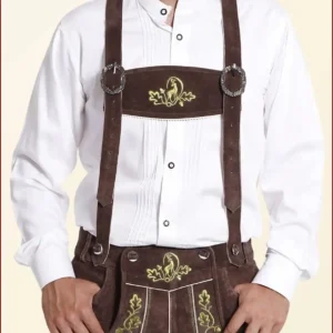 alnut Brown Oktoberfest Lederhosen Shorts